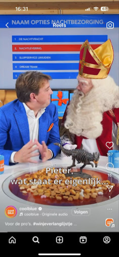 Voorbeeld van Coolblue met een korte video op Instagram